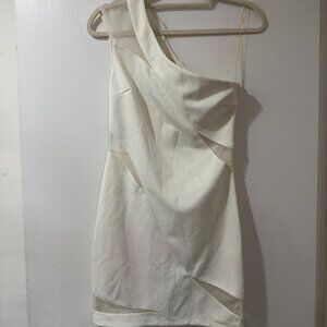 🤍 Zio New York One-Shoulder White Mini Dress – Size M